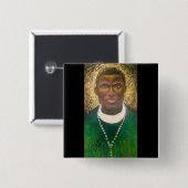 Badge Carré 5 Cm Bouton Saint Martin de Porres (Devant & derrière)