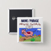 Badge Carré 5 Cm Bouton Saint-Valentin (3) - Macho-Cochon romantiqu (Devant & derrière)