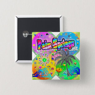 Badge Carré 5 Cm Bouton Saisons Quadro de Palm Springs