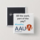 Badge Carré 5 Cm Bouton Salaire égal (Devant & derrière)