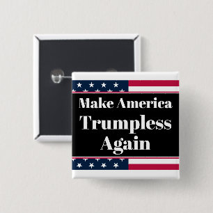 Badge Carré 5 Cm Bouton sans Trump