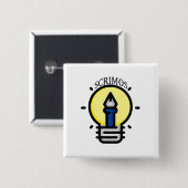 Badge Carré 5 Cm Bouton Script (Devant & derrière)