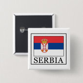 Badge Carré 5 Cm Bouton Serbie (Devant & derrière)