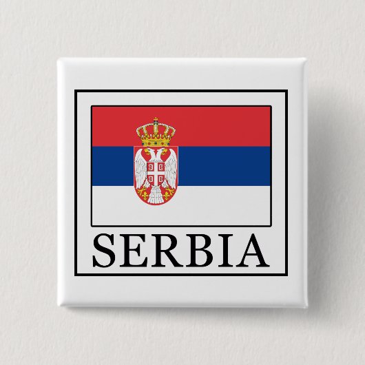 Badge Carré 5 Cm Bouton Serbie (Devant)