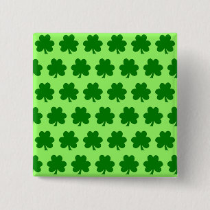 Badge Carré 5 Cm Bouton shamrock