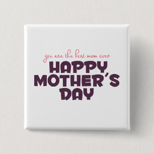 Badge Carré 5 Cm Bouton simple Meilleure maman jamais mère's Day Pi