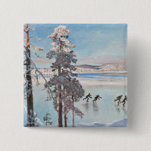 Badge Carré 5 Cm Bouton Skaters de Gallen-Kallela