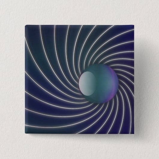 Badge Carré 5 Cm Bouton Spirales de mer profonde (Devant)