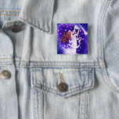 Badge Carré 5 Cm Bouton Stars Fairy (En situation)