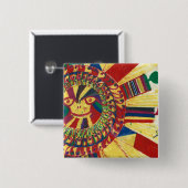 Badge Carré 5 Cm Bouton Sunshine Community (Devant & derrière)