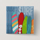 Badge Carré 5 Cm Bouton Surfboards (Devant)