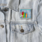 Badge Carré 5 Cm Bouton Surfboards (En situation)