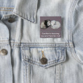 Badge Carré 5 Cm Bouton Sweet Dreams Ferrets (En situation)