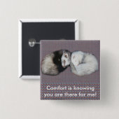 Badge Carré 5 Cm Bouton Sweet Dreams Ferrets (Devant & derrière)