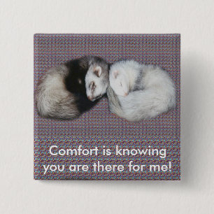 Badge Carré 5 Cm Bouton Sweet Dreams Ferrets