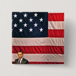 Badge Carré 5 Cm Bouton tendre patriotique Obama 2012