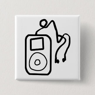 Badge Carré 5 Cm Bouton tiré d'iPod