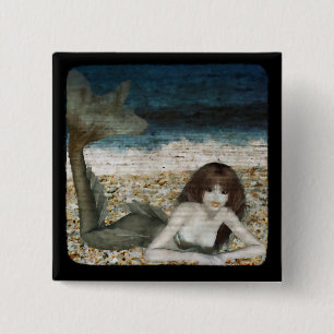 Badge Carré 5 Cm Bouton Topazia