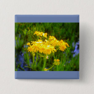 Badge Carré 5 Cm Bouton tournesol