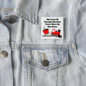 Badge Carré 5 Cm Bouton Train of Thought (En situation)