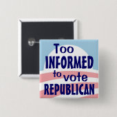 Badge Carré 5 Cm Bouton trop au courant (Devant & derrière)