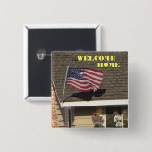 Badge Carré 5 Cm Bouton Troupes d'accueil (Devant & derrière)