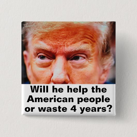 Badge Carré 5 Cm Bouton Trump (Devant)