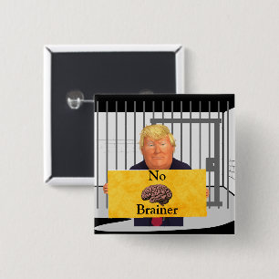 Badge Carré 5 Cm Bouton Trump No Brainer