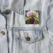 Badge Carré 5 Cm Bouton unique d'orchidée (En situation)