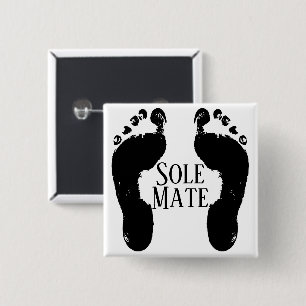 Badge Carré 5 Cm Bouton Unique Mate