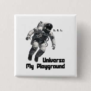 Badge Carré 5 Cm Bouton Universe My Playground Pin pour les aventur