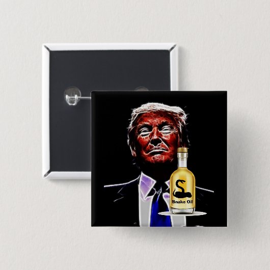 Badge Carré 5 Cm Bouton vendeur d'huile de serpent (Devant & derrière)