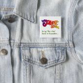 Badge Carré 5 Cm Bouton "Vibe" (En situation)