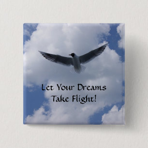 Badge Carré 5 Cm Bouton Volant