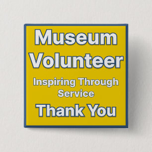 Badge Carré 5 Cm Bouton Volontaire du Musée