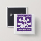 Badge Carré 5 Cm Bouton WBW15 (anglais) (Devant & derrière)