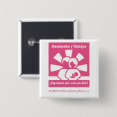 Badge Carré 5 Cm Bouton WBW15 (espagnol) (Devant & derrière)