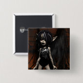 Badge Carré 5 Cm Bouton Web Master Faery (Devant & derrière)