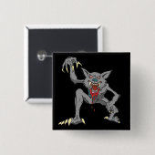 Badge Carré 5 Cm Bouton Werewolf (Devant & derrière)