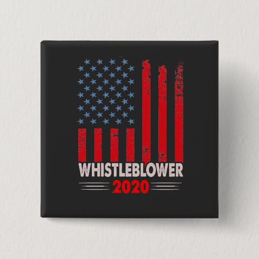 BADGE CARRÉ 5 CM BOUTON WHISTLEBLOWER 2020. (Devant)