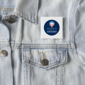 Badge Carré 5 Cm Bouton Women4Obama (En situation)