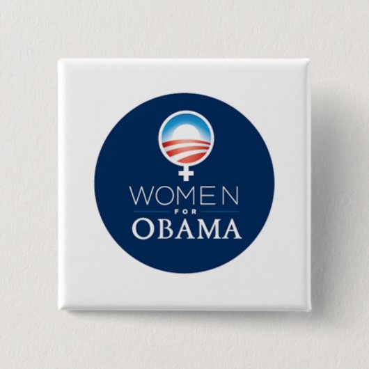 Badge Carré 5 Cm Bouton Women4Obama (Devant)