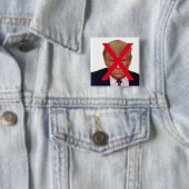 Badge Carré 5 Cm Bouton X Trump (En situation)