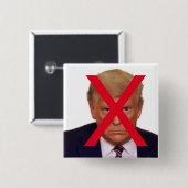Badge Carré 5 Cm Bouton X Trump (Devant & derrière)