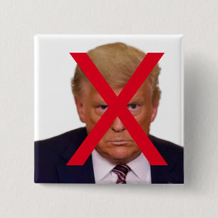 Badge Carré 5 Cm Bouton X Trump