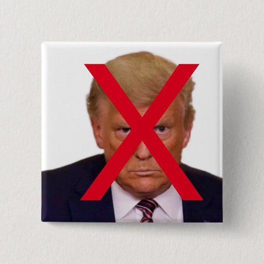 Badge Carré 5 Cm Bouton X Trump (Devant)