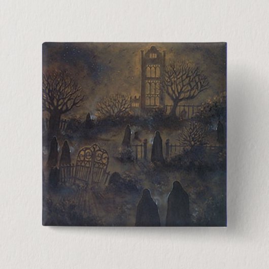 Badge Carré 5 Cm Bouton Zombies (Devant)