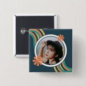 Badge Carré 5 Cm Boutons (Devant & derrière)