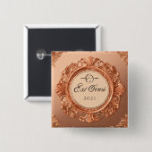 Badge Carré 5 Cm Boutons (Devant & derrière)