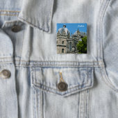 Badge Carré 5 Cm Boutons Aachen (En situation)